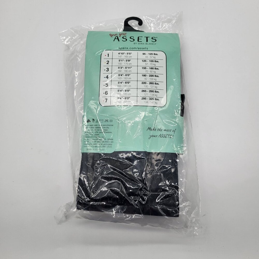 Assets by Sara Blakely Spanx Brand Shaping Tights Textured Wishbone Black SZ 1 - Picture 2 of 8